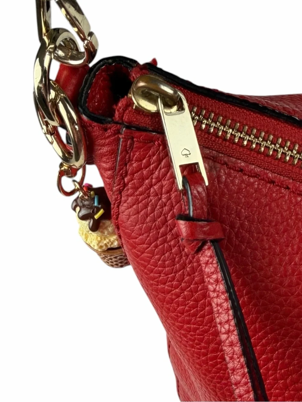 KATE SPADE Jackson Street Mylie Red Pebble Leather Hobo Bag